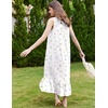 image:imageEkouaer Nightgowns for Women Long Sleeveless Night Gown Button Sleepshirt  Victorian NightdressButton SleepshirtSummer Sleep DressSoft Sleepwear Suitable for SleepLoungeDaily WearWhite Floral