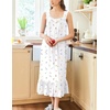 image:imageEkouaer Nightgowns for Women Long Sleeveless Night Gown Button Sleepshirt  Victorian NightdressButton SleepshirtSummer Sleep DressSoft Sleepwear Suitable for SleepLoungeDaily WearWhite Floral