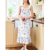 image:imageEkouaer Nightgowns for Women Long Sleeveless Night Gown Button Sleepshirt  Victorian NightdressButton SleepshirtSummer Sleep DressSoft Sleepwear Suitable for SleepLoungeDaily WearWhite Purple Floral