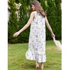 image:imageEkouaer Nightgowns for Women Long Sleeveless Night Gown Button Sleepshirt  Victorian NightdressButton SleepshirtSummer Sleep DressSoft Sleepwear Suitable for SleepLoungeDaily WearWhite Purple Floral