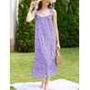 image:imageEkouaer Nightgowns for Women Long Sleeveless Night Gown Button Sleepshirt  Victorian NightdressButton SleepshirtSummer Sleep DressSoft Sleepwear Suitable for SleepLoungeDaily WearPurple Dots