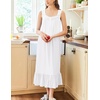 image:imageEkouaer Nightgowns for Women Long Sleeveless Night Gown Button Sleepshirt  Victorian NightdressButton SleepshirtSummer Sleep DressSoft Sleepwear Suitable for SleepLoungeDaily WearWhite