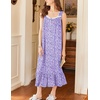 image:imageEkouaer Nightgowns for Women Long Sleeveless Night Gown Button Sleepshirt  Victorian NightdressButton SleepshirtSummer Sleep DressSoft Sleepwear Suitable for SleepLoungeDaily WearPurple Dots