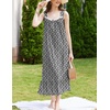 image:imageEkouaer Nightgowns for Women Long Sleeveless Night Gown Button Sleepshirt  Victorian NightdressButton SleepshirtSummer Sleep DressSoft Sleepwear Suitable for SleepLoungeDaily WearBlack Floral