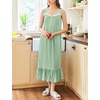 image:imageEkouaer Nightgowns for Women Long Sleeveless Night Gown Button Sleepshirt  Victorian NightdressButton SleepshirtSummer Sleep DressSoft Sleepwear Suitable for SleepLoungeDaily WearLight Green