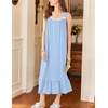 image:imageEkouaer Nightgowns for Women Long Sleeveless Night Gown Button Sleepshirt  Victorian NightdressButton SleepshirtSummer Sleep DressSoft Sleepwear Suitable for SleepLoungeDaily WearLight Blue