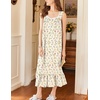 image:imageEkouaer Nightgowns for Women Long Sleeveless Night Gown Button Sleepshirt  Victorian NightdressButton SleepshirtSummer Sleep DressSoft Sleepwear Suitable for SleepLoungeDaily WearBeige Floral