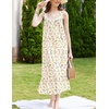 image:imageEkouaer Nightgowns for Women Long Sleeveless Night Gown Button Sleepshirt  Victorian NightdressButton SleepshirtSummer Sleep DressSoft Sleepwear Suitable for SleepLoungeDaily WearBeige Floral