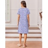 image:imageEkouaer Nightgowns for Women Short Sleeve Night Dress Printed Sleepwear  Crewneck Night Gown Ladies Sleep Shirts Soft Sleepwear Lightweight amp Casual Pajama Dress Cute PrintedPurple Point