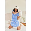 image:imageEkouaer Nightgowns for Women Short Sleeve Night Dress Printed Sleepwear  Crewneck Night Gown Ladies Sleep Shirts Soft Sleepwear Lightweight amp Casual Pajama Dress Cute PrintedBlue Moon