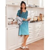 image:imageEkouaer Nightgowns for Women Short Sleeve Night Dress Printed Sleepwear  Crewneck Night Gown Ladies Sleep Shirts Soft Sleepwear Lightweight amp Casual Pajama Dress Cute PrintedCyan Vine