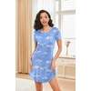 image:imageEkouaer Nightgowns for Women Short Sleeve Night Dress Printed Sleepwear  Crewneck Night Gown Ladies Sleep Shirts Soft Sleepwear Lightweight amp Casual Pajama Dress Cute PrintedBlue Moon
