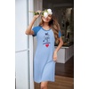 image:imageEkouaer Nightgowns for Women Short Sleeve Night Dress Printed Sleepwear  Crewneck Night Gown Ladies Sleep Shirts Soft Sleepwear Lightweight amp Casual Pajama Dress Cute PrintedAbaby Bluedog