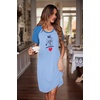 image:imageEkouaer Nightgowns for Women Short Sleeve Night Dress Printed Sleepwear  Crewneck Night Gown Ladies Sleep Shirts Soft Sleepwear Lightweight amp Casual Pajama Dress Cute PrintedAbaby Bluedog