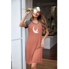 image:imageEkouaer Nightgowns for Women Short Sleeve Night Dress Printed Sleepwear  Crewneck Night Gown Ladies Sleep Shirts Soft Sleepwear Lightweight amp Casual Pajama Dress Cute PrintedPinkmoon