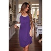 image:imageEkouaer Nightgowns for Women Short Sleeve Night Dress Printed Sleepwear  Crewneck Night Gown Ladies Sleep Shirts Soft Sleepwear Lightweight amp Casual Pajama Dress Cute PrintedBpurple