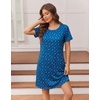 image:imageEkouaer Nightgowns for Women Short Sleeve Night Dress Printed Sleepwear  Crewneck Night Gown Ladies Sleep Shirts Soft Sleepwear Lightweight amp Casual Pajama Dress Cute PrintedBlue Dog Claw