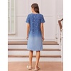 image:imageEkouaer Nightgowns for Women Short Sleeve Night Dress Printed Sleepwear  Crewneck Night Gown Ladies Sleep Shirts Soft Sleepwear Lightweight amp Casual Pajama Dress Cute PrintedDark Blue Vine