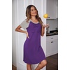 image:imageEkouaer Nightgowns for Women Short Sleeve Night Dress Printed Sleepwear  Crewneck Night Gown Ladies Sleep Shirts Soft Sleepwear Lightweight amp Casual Pajama Dress Cute PrintedBpurple