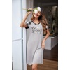image:imageEkouaer Nightgowns for Women Short Sleeve Night Dress Printed Sleepwear  Crewneck Night Gown Ladies Sleep Shirts Soft Sleepwear Lightweight amp Casual Pajama Dress Cute PrintedBgrey