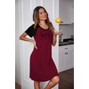 image:imageEkouaer Nightgowns for Women Short Sleeve Night Dress Printed Sleepwear  Crewneck Night Gown Ladies Sleep Shirts Soft Sleepwear Lightweight amp Casual Pajama Dress Cute PrintedAwine Redmeow