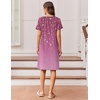 image:imageEkouaer Nightgowns for Women Short Sleeve Night Dress Printed Sleepwear  Crewneck Night Gown Ladies Sleep Shirts Soft Sleepwear Lightweight amp Casual Pajama Dress Cute PrintedPurple Vine