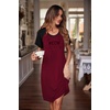image:imageEkouaer Nightgowns for Women Short Sleeve Night Dress Printed Sleepwear  Crewneck Night Gown Ladies Sleep Shirts Soft Sleepwear Lightweight amp Casual Pajama Dress Cute PrintedAwine Redmeow