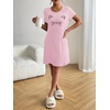 image:imageEkouaer Nightgowns for Women Short Sleeve Night Dress Printed Sleepwear  Crewneck Night Gown Ladies Sleep Shirts Soft Sleepwear Lightweight amp Casual Pajama Dress Cute PrintedPink Cat