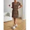 image:imageEkouaer Nightgowns for Women Short Sleeve Night Dress Printed Sleepwear  Crewneck Night Gown Ladies Sleep Shirts Soft Sleepwear Lightweight amp Casual Pajama Dress Cute PrintedLeopard Print