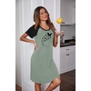 image:imageEkouaer Nightgowns for Women Short Sleeve Night Dress Printed Sleepwear  Crewneck Night Gown Ladies Sleep Shirts Soft Sleepwear Lightweight amp Casual Pajama Dress Cute PrintedAgreyish Greenbutterfly