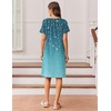 image:imageEkouaer Nightgowns for Women Short Sleeve Night Dress Printed Sleepwear  Crewneck Night Gown Ladies Sleep Shirts Soft Sleepwear Lightweight amp Casual Pajama Dress Cute PrintedCyan Vine