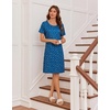 image:imageEkouaer Nightgowns for Women Short Sleeve Night Dress Printed Sleepwear  Crewneck Night Gown Ladies Sleep Shirts Soft Sleepwear Lightweight amp Casual Pajama Dress Cute PrintedBlue Dog Claw