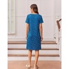 image:imageEkouaer Nightgowns for Women Short Sleeve Night Dress Printed Sleepwear  Crewneck Night Gown Ladies Sleep Shirts Soft Sleepwear Lightweight amp Casual Pajama Dress Cute PrintedBlue Dog Claw