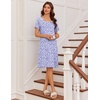 image:imageEkouaer Nightgowns for Women Short Sleeve Night Dress Printed Sleepwear  Crewneck Night Gown Ladies Sleep Shirts Soft Sleepwear Lightweight amp Casual Pajama Dress Cute PrintedPurple Point