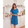 image:imageEkouaer Nightgowns for Women Short Sleeve Night Dress Printed Sleepwear  Crewneck Night Gown Ladies Sleep Shirts Soft Sleepwear Lightweight amp Casual Pajama Dress Cute PrintedBlue Dog Claw