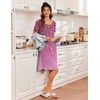 image:imageEkouaer Nightgowns for Women Short Sleeve Night Dress Printed Sleepwear  Crewneck Night Gown Ladies Sleep Shirts Soft Sleepwear Lightweight amp Casual Pajama Dress Cute PrintedPurple Vine