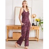 image:imageEkouaer Womens Cami Pajamas Set Y2K 2 Piece Lace Trim PJs Set Sleepwear  Buttery SoftLoungewearAdjustable Spaghetti StrapsSide PocketsTrendy Cami SleepwearLoungingVacationXS2XLRose Leopard