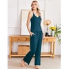 image:imageEkouaer Womens Cami Pajamas Set Y2K 2 Piece Lace Trim PJs Set Sleepwear  Buttery SoftLoungewearAdjustable Spaghetti StrapsSide PocketsTrendy Cami SleepwearLoungingVacationXS2XLBlue Green