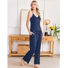 image:imageEkouaer Womens Cami Pajamas Set Y2K 2 Piece Lace Trim PJs Set Sleepwear  Buttery SoftLoungewearAdjustable Spaghetti StrapsSide PocketsTrendy Cami SleepwearLoungingVacationXS2XLLovedark Blue