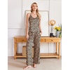 image:imageEkouaer Womens Cami Pajamas Set Y2K 2 Piece Lace Trim PJs Set Sleepwear  Buttery SoftLoungewearAdjustable Spaghetti StrapsSide PocketsTrendy Cami SleepwearLoungingVacationXS2XLBrown Leopard
