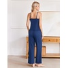 image:imageEkouaer Womens Cami Pajamas Set Y2K 2 Piece Lace Trim PJs Set Sleepwear  Buttery SoftLoungewearAdjustable Spaghetti StrapsSide PocketsTrendy Cami SleepwearLoungingVacationXS2XLNavy Blue