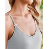 image:imageEkouaer Womens Cami Pajamas Set Y2K 2 Piece Lace Trim PJs Set Sleepwear  Buttery SoftLoungewearAdjustable Spaghetti StrapsSide PocketsTrendy Cami SleepwearLoungingVacationXS2XLStripe Grey White