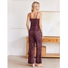 image:imageEkouaer Womens Cami Pajamas Set Y2K 2 Piece Lace Trim PJs Set Sleepwear  Buttery SoftLoungewearAdjustable Spaghetti StrapsSide PocketsTrendy Cami SleepwearLoungingVacationXS2XLRose Leopard