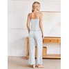 image:imageEkouaer Womens Cami Pajamas Set Y2K 2 Piece Lace Trim PJs Set Sleepwear  Buttery SoftLoungewearAdjustable Spaghetti StrapsSide PocketsTrendy Cami SleepwearLoungingVacationXS2XLFlowers White