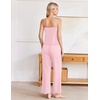 image:imageEkouaer Womens Cami Pajamas Set Y2K 2 Piece Lace Trim PJs Set Sleepwear  Buttery SoftLoungewearAdjustable Spaghetti StrapsSide PocketsTrendy Cami SleepwearLoungingVacationXS2XLLight Rose