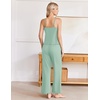image:imageEkouaer Womens Cami Pajamas Set Y2K 2 Piece Lace Trim PJs Set Sleepwear  Buttery SoftLoungewearAdjustable Spaghetti StrapsSide PocketsTrendy Cami SleepwearLoungingVacationXS2XLGreen