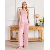 image:imageEkouaer Womens Cami Pajamas Set Y2K 2 Piece Lace Trim PJs Set Sleepwear  Buttery SoftLoungewearAdjustable Spaghetti StrapsSide PocketsTrendy Cami SleepwearLoungingVacationXS2XLLight Rose