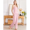 image:imageEkouaer Womens Cami Pajamas Set Y2K 2 Piece Lace Trim PJs Set Sleepwear  Buttery SoftLoungewearAdjustable Spaghetti StrapsSide PocketsTrendy Cami SleepwearLoungingVacationXS2XLLight Rose