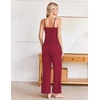 image:imageEkouaer Womens Cami Pajamas Set Y2K 2 Piece Lace Trim PJs Set Sleepwear  Buttery SoftLoungewearAdjustable Spaghetti StrapsSide PocketsTrendy Cami SleepwearLoungingVacationXS2XLDeep Red