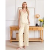 image:imageEkouaer Womens Cami Pajamas Set Y2K 2 Piece Lace Trim PJs Set Sleepwear  Buttery SoftLoungewearAdjustable Spaghetti StrapsSide PocketsTrendy Cami SleepwearLoungingVacationXS2XLCherrylight Yellow
